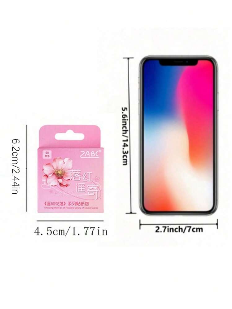 50 hojas de 2.44in*1.77in Pegatinas multifuncionales con patrón floral retro, adecuadas para manualidades DIY, decoración, scrapbooking, regreso a la escuela, oficina, decoración de muebles del hogar, tazas de agua, decoración de portátiles, regalos de vacaciones, regalos de cumpleaños - Multicolor - Añade 3