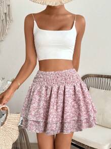 Breezaya 女士时尚碎花印花A字裙，适合度假海滩