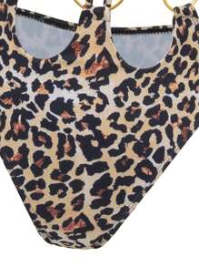 Swim SXY 女士性感露背吊带豹纹沙滩连体泳衣