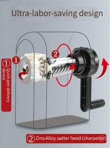 1pc Sketch Pencil Sharpener Dual Hole Manual Rotary Pencil Sharpener For Students And Teachers Back To School - Green - View 5