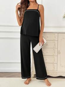 SHEIN Maternity Two Pieces Suits Summer Outfits For Women - Black - View 4