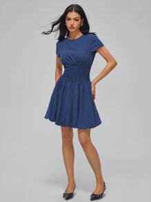 Roylia Women's Fashion Elegant Waist Cinching Mini Dress - Multicolor - View 3