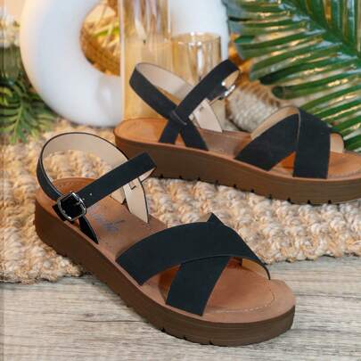 Sandali con cinturini incrociati in pelle sintetica, regali per Capodanno, San Valentino, scarpe estive per San Valentino