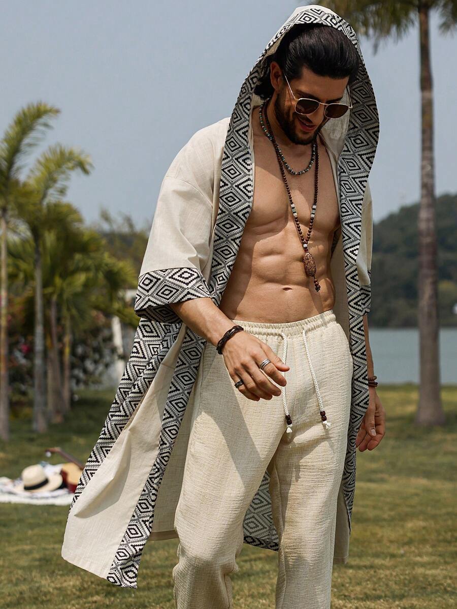 Manfinity RSRT Men's Hooded Long Short Sleeve Shirt - Multicolor - View 1