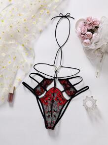 SHEIN 1pc Women's Sexy Butterfly Decor Cutout Jumpsuit