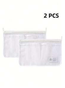 1 pieza/2 piezas/3 piezas Bolsa de malla de almacenamiento colgante de doble capa para refrigerador, bolsas de almacenamiento lavables para refrigerador, bolsillo colgante de almacenamiento multipropósito para el lateral del refrigerador adecuado para almacenar paquetes de salsa, condimentos, ketchup, etc. (azul y blanco)