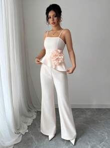 Elenzga Women Two Pieces Outfits For Daily Wear - Apricot - View 5