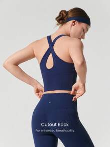 GLOWMODE FeatherFit™ Crossover Straps Cutout Back Deep V Neck Tank Top Low Impact Yoga Daily