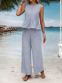 EMERY ROSE 女士日常两件套服装 - 藍色 - 查看 4