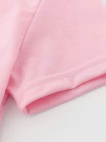 SHEIN Maglietta casual e alla moda per bambine, con stampa grafica colorata di zampa di cartone animato, abbinabili come outfit fraterno (2 set venduti separatamente) - Multicolore - Visualizzare 5