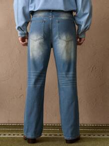 Manfinity NXTstreet Vintage Loose Fit Men's Denim Jeans, Fashionable Summer Pants - Blue - View 4