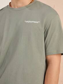 Manfinity Unisex 2pcs/Set Men Round Neck Loose T-Shirt & Elastic Waist Shorts Set - Multicolor - View 5