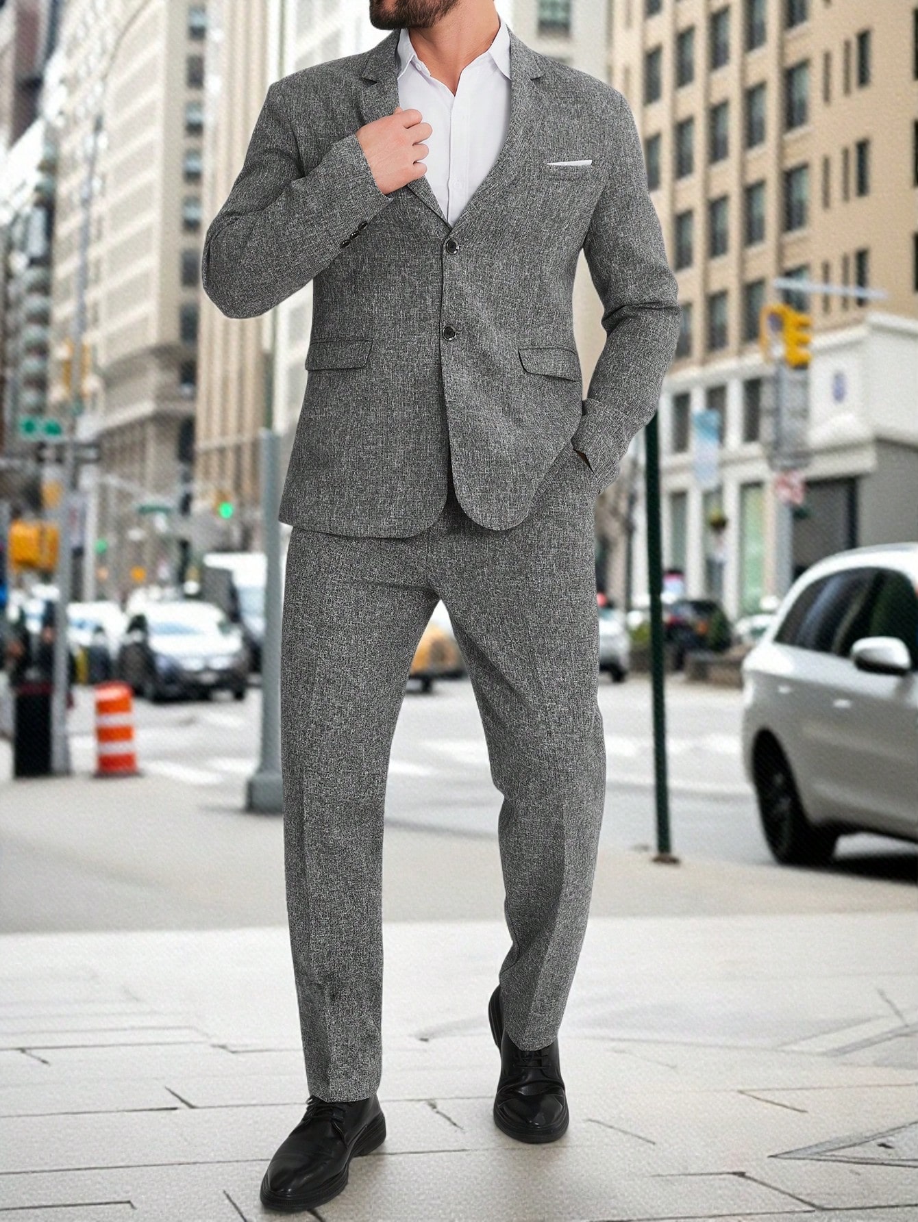 Manfinity Mode بدلة رجالية مكونة من قطعتين للمكتب...