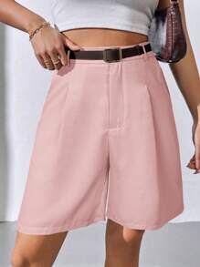 SHEIN Essnce Women's SummerWoven Casual Bermuda Shorts