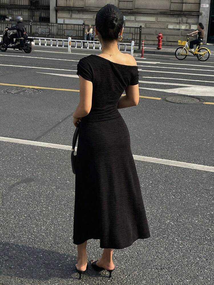 Asymmetrical Hem Midi Dress For Women