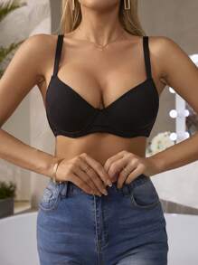 Wedaily 3 件装女士简约纯色舒适胸罩 - 彩色 - 查看 5