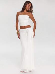 SHEIN BAE Women Two Pieces Outfits For Daily Wear - White - View 3