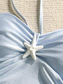 Soleia Women's Summer Vacation Beach Starfish Decor Ruffle Slim One-Piece Swimsuit Bathing Suits For Women Swim Suits For Women Summer Bathing Suits For Women One Piece