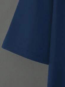 Manfinity Sporsity Camisa polo de manga corta con estampado de letras y color contrastante, talla grande para hombres