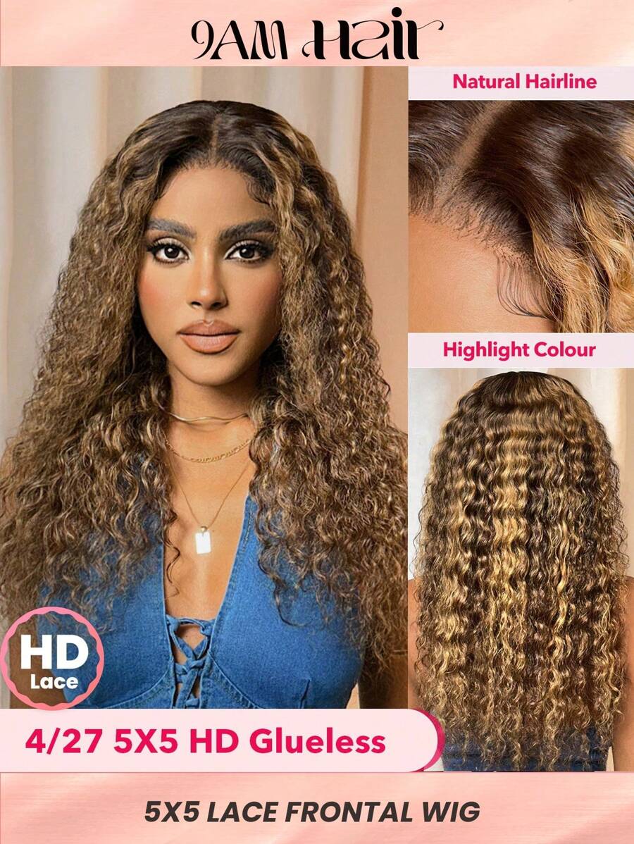 TrueHD 無膠透氣空氣波浪髮型 5x5高清拉絲閉合髮型 4-27亮點預抽深度波浪式人髮樣式女士髮型 - SP4/27 - 查看 1