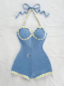 Soleia Women's Daisy Sleeveless Jumpsuit Beach Vacation Outfits Spring Summer Outfits For Women Beach West Music Festival Bohemia Boho