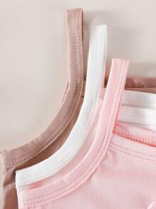 SHEIN 3件套女婴甜美可爱三色休闲连体衣，夏季 - 彩色 - 查看 4