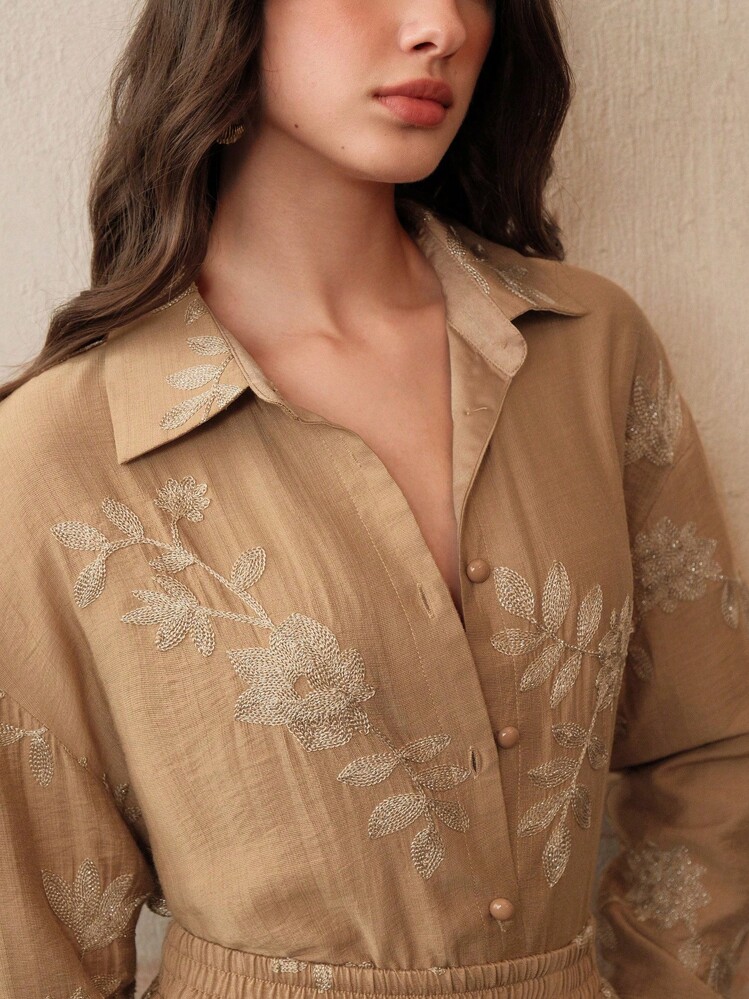 Anewsta Women Two Pieces Outfits For Daily Wear - Champagne - View 2