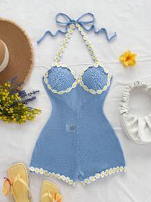 Soleia Women's Daisy Sleeveless Jumpsuit Beach Vacation Outfits Spring Summer Outfits For Women Beach West Music Festival Bohemia Boho