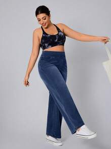 Flexra Plus Size Women Pocket Decor Soft Mid-Blue Wash Stretchy Jeans