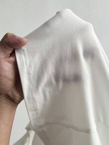 SHEIN PETITE 女士修身 Polo 领短袖 T 恤，简约马标志设计，休闲夏日 - 白色 - 查看 7