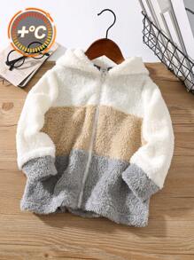 SHEIN Áo khoác nỉ có mũ, kiểu dáng thường ngày thoải mái cho bé trai, phù hợp cho đi học, mặc hàng ngày và mùa thu đông. - Xám - Xem 3