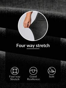 Flexra Plus Size Soft Medium Wash Elastic Denim Jeans - Black - View 8