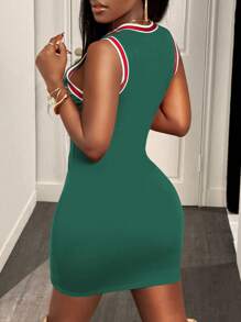 BamGleam Váy in họa tiết thời trang dành cho nữ, phù hợp cho mùa hè - màu xanh lá - Xem 2