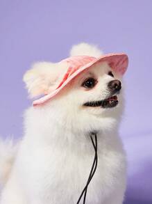 PETSIN 休闲扎染多巴胺印花宠物太阳帽，轻质透气棉质狗狗渔夫帽，宠物户外帽 - 彩色 - 查看 2
