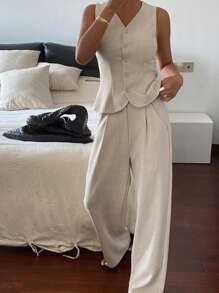 DAZY Women Two Pieces Outfits For Daily Wear Lounge Sets For Women - Apricot - View 1