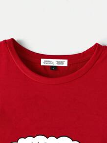 GARFIELD X SHEIN Women Casual Loose Round Neck Short Sleeve T-Shirt, Suitable For Summer