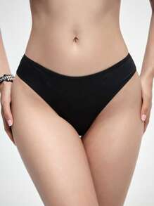 ROMWE Goth 1 pieza Tanga con aberturas en la entrepierna y decorado con estrellas y anillos con estilo gótico