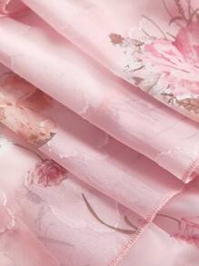 SHEIN MOD Plus Size Romantic Cut Out Floral Print Multi-Layer Ruffle Hem Dress.Womens Summer Dresses - Multicolor - View 4