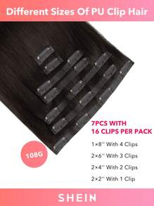 Seamless Clip Ins 7PCS Seamless PU Clip In Human Hair Extensions 100% Real Human Hair 14-22 Inch Balayage Ombre Blonde Color Skin Weft Remy Hair Extensions 110G With Clip - S2 - View 9