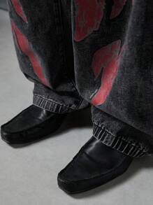 Quần Jeans Denim Dệt Phong Cách Đường Phố Cho Nam, Thời Trang Đường Phố - màu đen - Xem 6