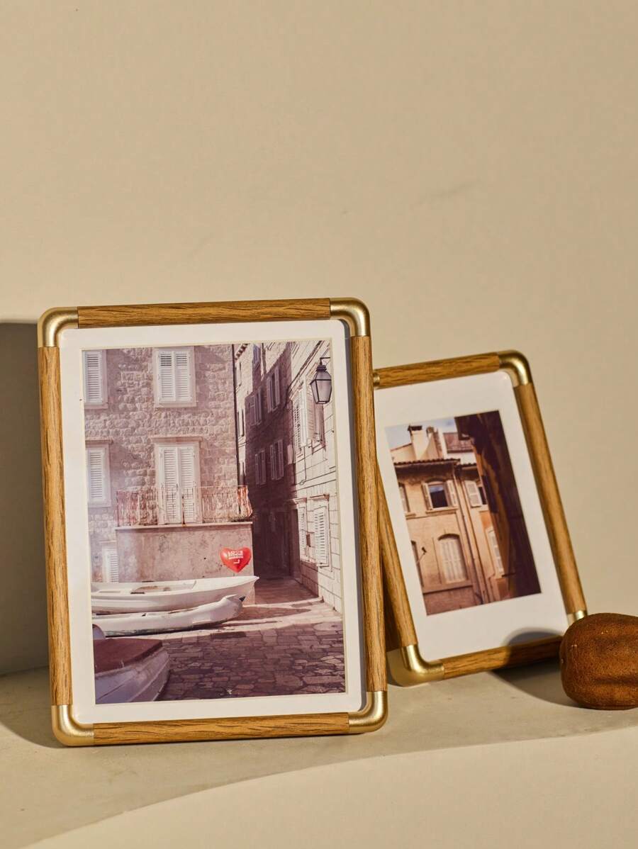 1Pc Plastic  Picture-Photo-Frame Vertical-Horizontal Tabletop Display Wall Mount For Home Decor Or Office Desk Family ,Table Decor, Dorm Essentials, Graduation Gift, Wedding Essentials - Multicolor - View 1