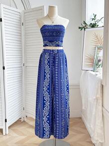 INAWLY Ensemble deux pièces pour femmes pour le port quotidien - Bleu marine - Voir 2