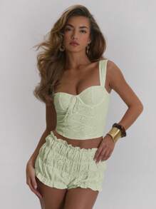 MUSERA 束身胸衣式棉质镂空刺绣吊带上衣，可爱夏日少女粉嫩色系，适合假日、节日、伊比沙岛、夜店等场合，秋季必备。