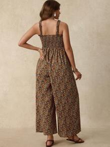 Boho Mama 孕妇碎花连体裤，休闲短袖夏季 - 彩色 - 查看 6