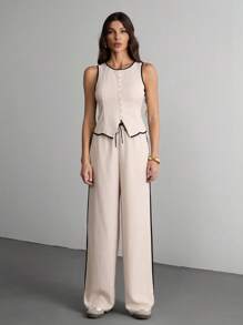 SHEIN Tall Conjuntos de dos piezas para mujer para uso diario - Albaricoque - Ver 4