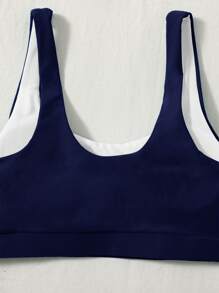 Swim Basics 女士夏季沙滩休闲比基尼上衣 - 藏蓝色 - 查看 3