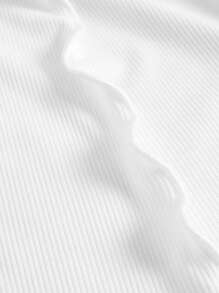 SHEIN MOD 女式弹力荷叶边喇叭裤 - 白色 - 查看 5