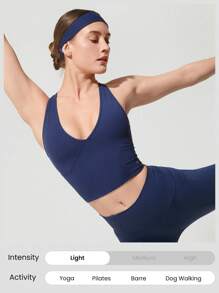 GLOWMODE FeatherFit™ Crossover Straps Cutout Back Deep V Neck Tank Top Low Impact Yoga Daily