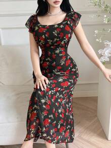 Modelyn Ruffle Tie-Waist Bow Elegant Romantic Vacation Dress - Multicolor - View 2