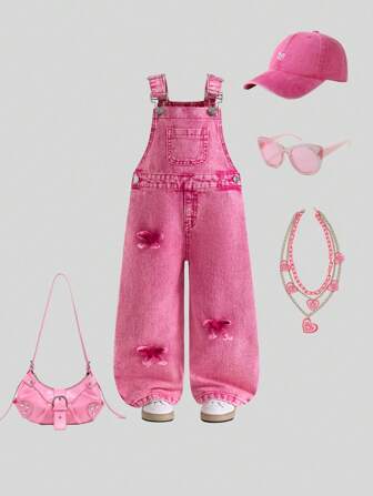 SHEIN ベビーオーバーオール 6-9M ピンク SHEIN ベビーオーバーオール 6-9M ピンク SHEIN KIDS ニット